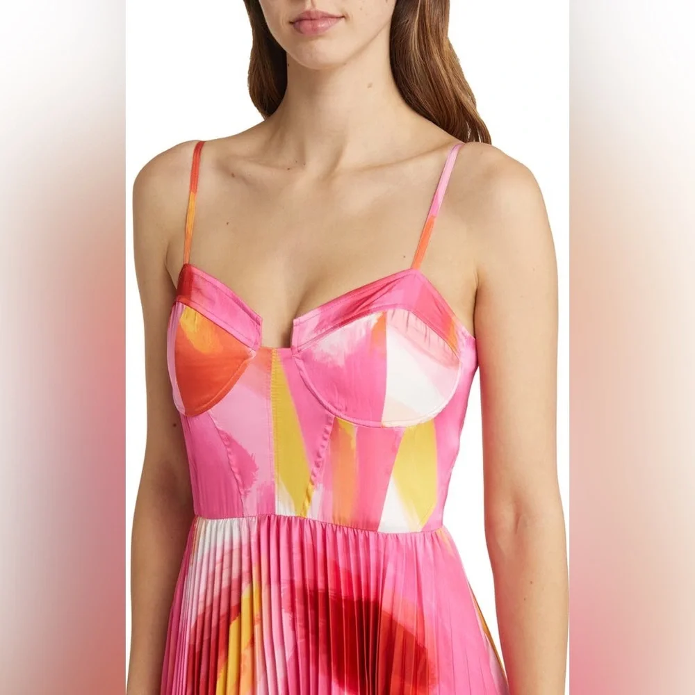 Hutch Mali Bustier Pleated Satin Gown *ALTERED* Mini Dress size 12 - Picture 1 of 3